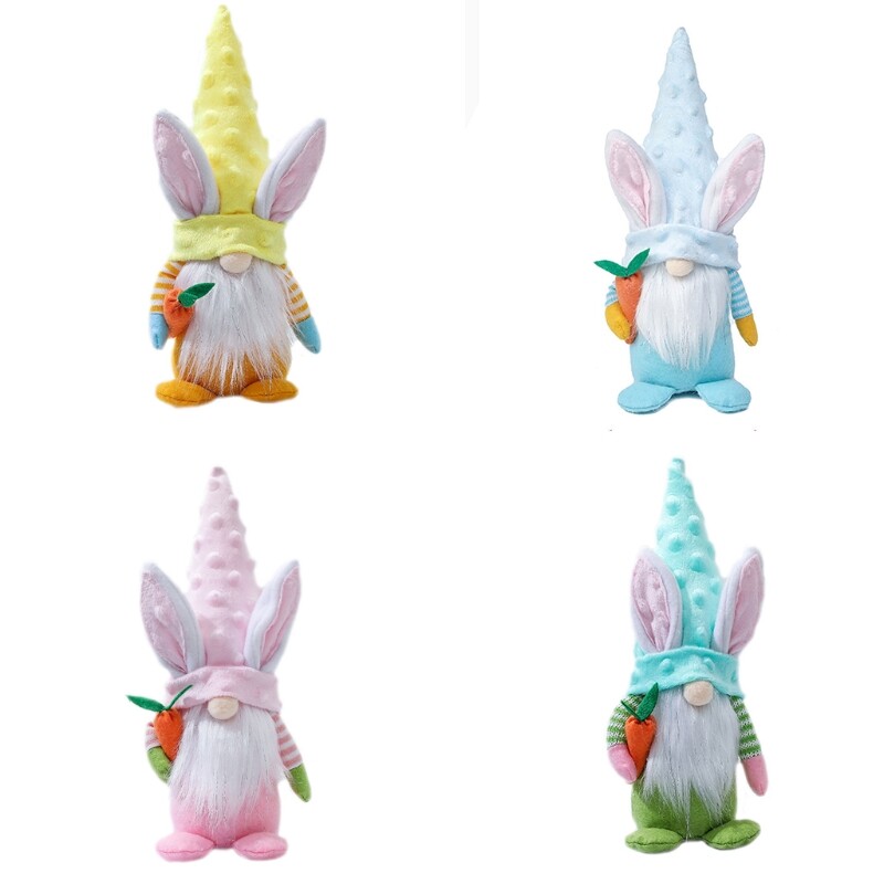 Easter Bunny Gnome Plush Elf Decorations Carrot Faceless for Scandinavian T