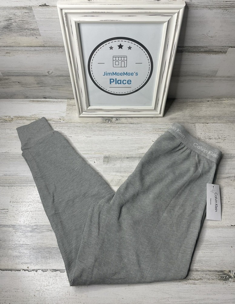 Calvin Klein CK Thermal Waffle Lounge Jogger Sleep Pants Gray Men’s Size: S NWT
