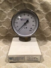 WGTC Weksler Glass Thermometer Corp 14C 4.5” dial 0-100 psi 1/4” NPT bottom conn