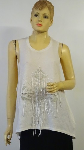 BNWT SASS & BIDE 'The Way' Embellished Hi-Low Tank Top - Size Medium - $240