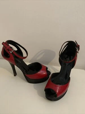 Chaussures Escarpins À Plateforme En Cuir Talon Aiguille 12 cm Karen Millen P38 - Photo 1/4