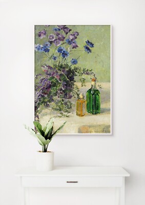 Gerda Wegener: Stillleben, blaue Blumen. Giclee Museum Luxusgeschenk