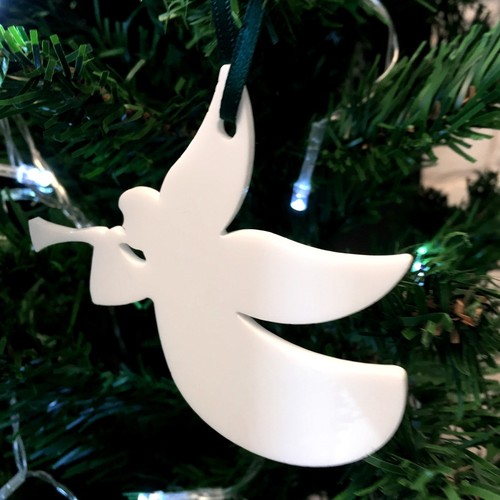 Trumpet Angel Christmas Tree Decorations - Pack 10 x 7cm - Various Colours