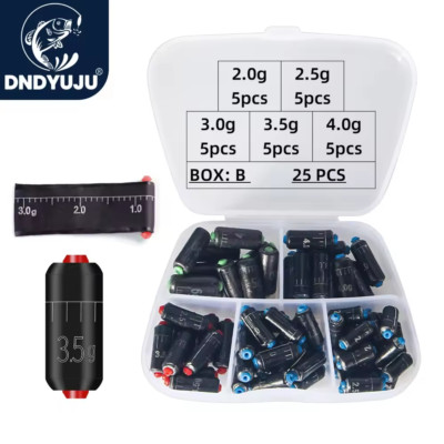 Angeln Blei Set 25 Stk 2g-4g Platinen Rolle Lineal Inlineblei Zubehör/Montage