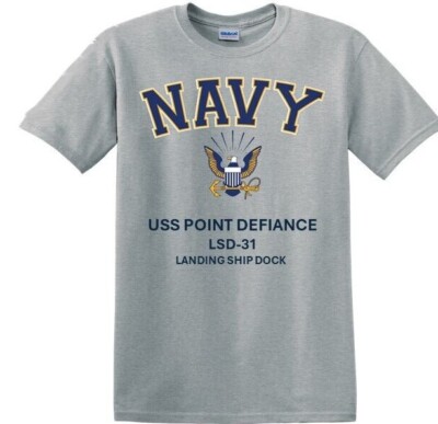 USS POINT DEFIANCE  LSD-31* AMPHIBIOUS *NAVY EAGLE*SHIRT. OFFICIALLY LICENSED