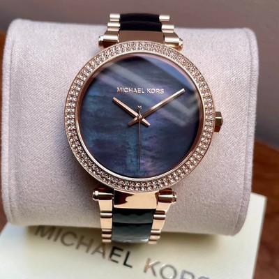 Michael Kors MK6414 Parker Black Dial Rose Gold Stainless Steel