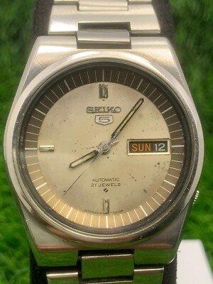 SEIKO5 6119-6010 稼働品 シルバー Seiko 5 Automatic 6319-6010 21 Jewels Vintage Watch Japan | eBay
