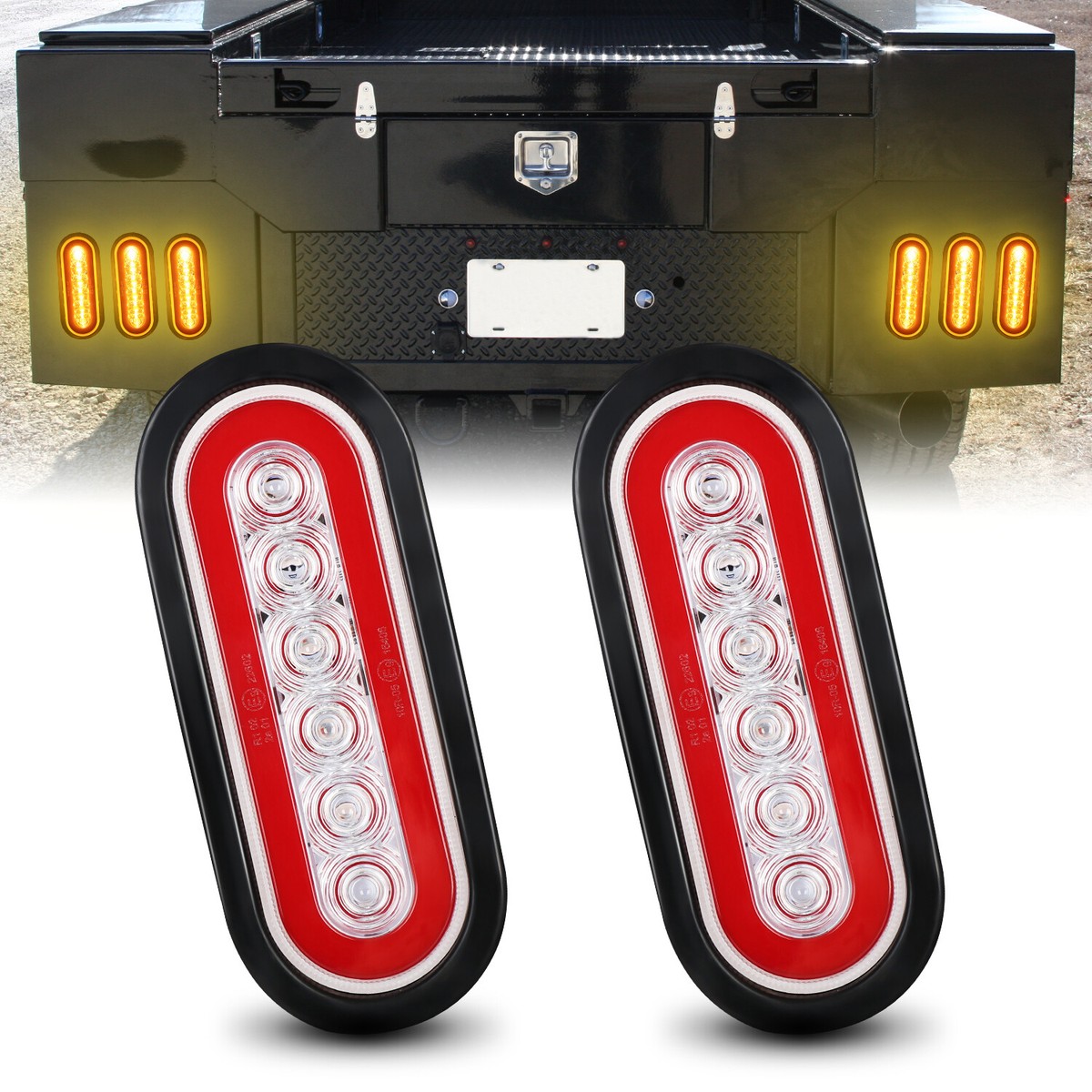 DARKGUARD LED Aanhanger Achterlichten – IP67 Waterdicht – 12V/24V – 4 Functies (knipper, Rem, Kenteken & Reflector) – ECE Goedgekeurd – Set Links/rechts 3 miniatura
