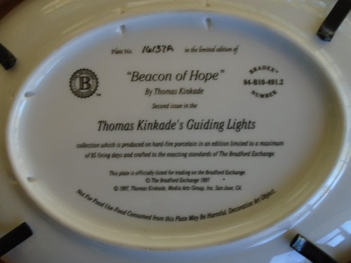 C-698 Thomas Kinkade Placa Ovalada Luces Guía Colección Faro de Esperanza - Imagen 5 de 5