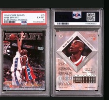KOBE BRYANT 1996 SCORE BOARD ROOKIE CARD #15 PSA 6 EX-MT LOS ANGELES LAKERS. rookie card picture