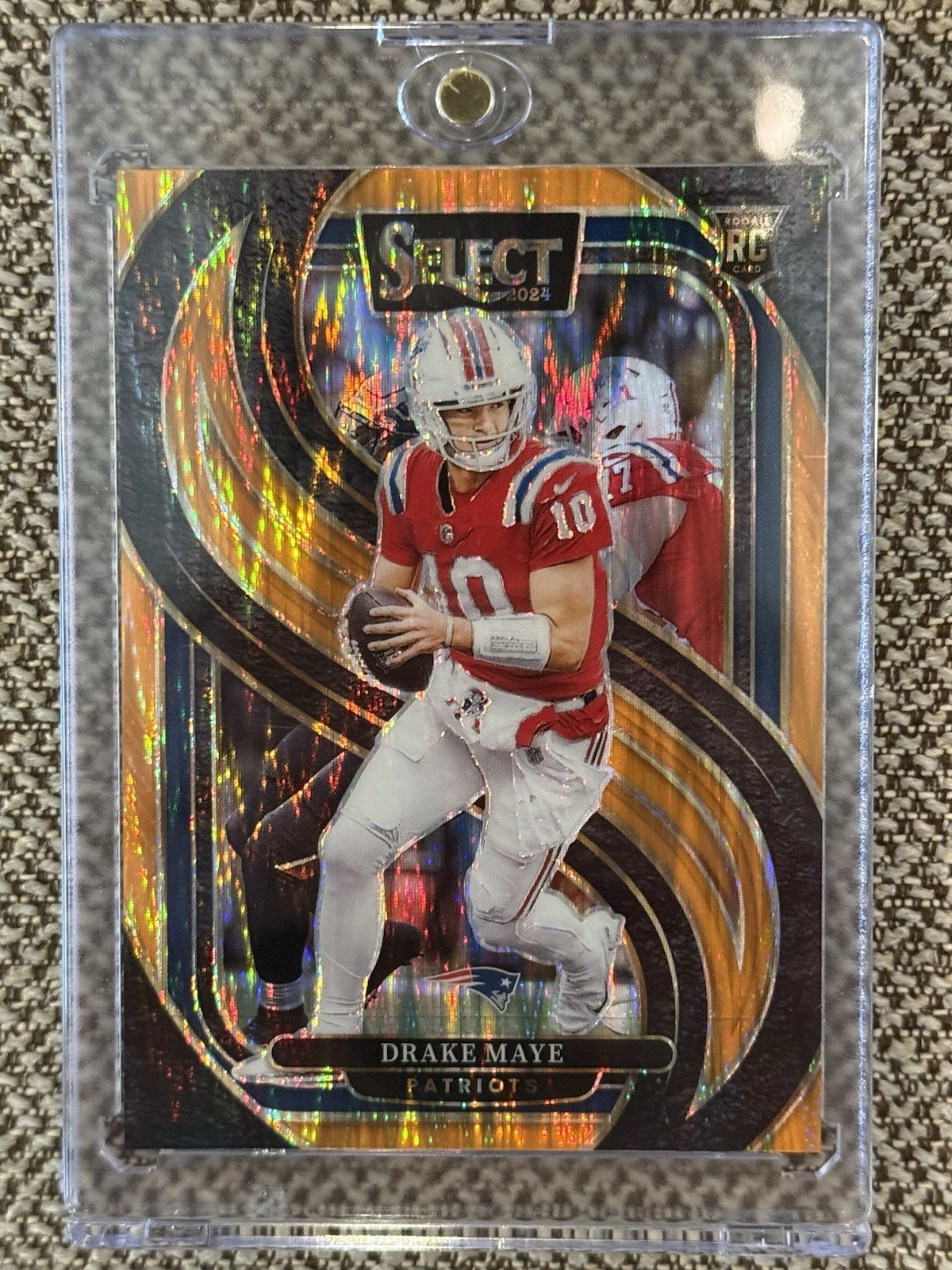 2024 Panini Select - Premier Level Drake Maye #113 Orange Shock Prizm /399 (RC)