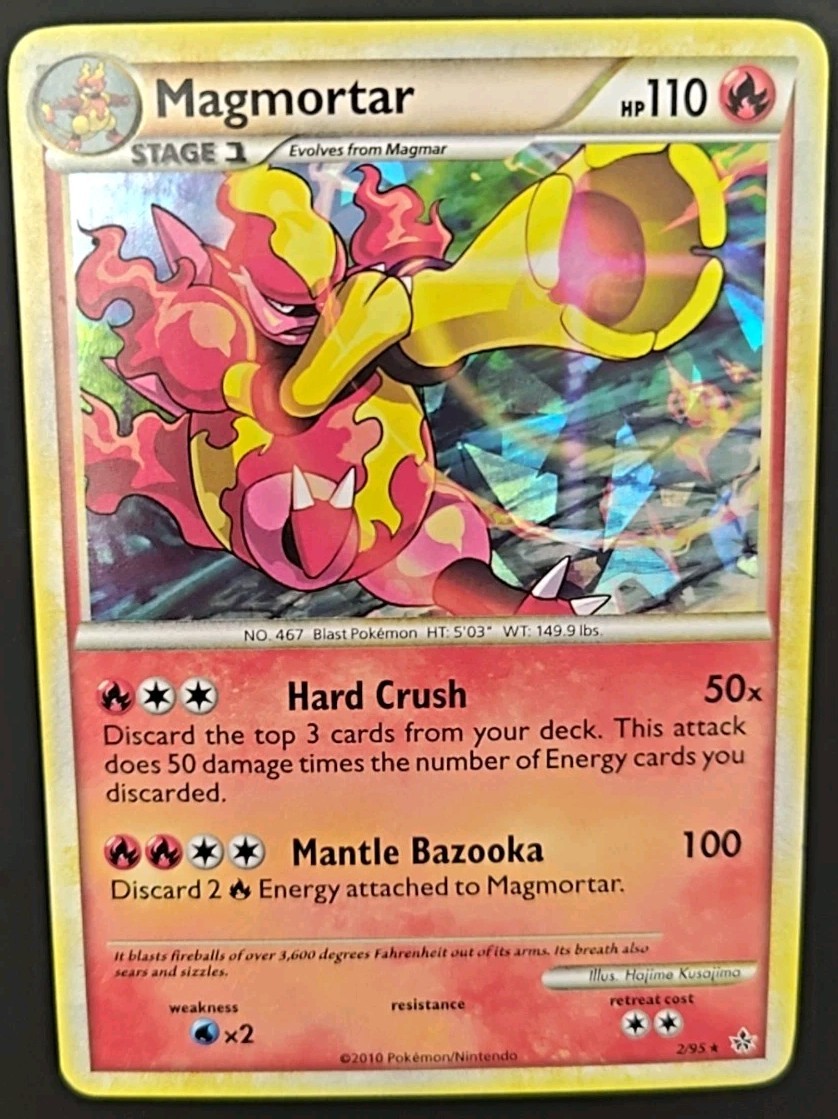 Magmortar 2/95 HGSS Unleased Cracked Ice Holo Promo Pokemon TCG - LP-