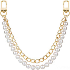 Purse Chain Pearl,Bag Purse Charms Chain for Handbags,Gold Purse Extender Chain