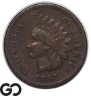 1867 Indian Head Cent Penny, Key Date, Fine++/VF