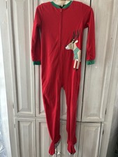 Carter  s Kids One Piece Red Fleece Pajamas with Reindeer