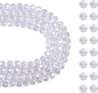 Facettierte Glasperlen, Runde Glasperlen, Transparent, 4 SträNge, 10 Mm, Klare A