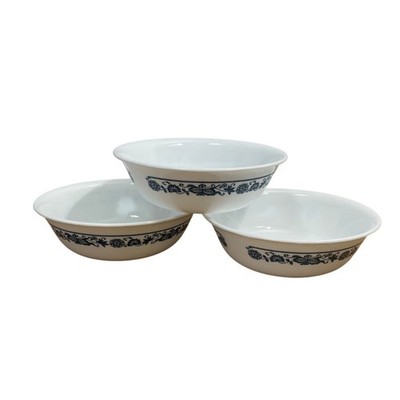 Vtg Corelle Old Town Blue Onion Cereal Soup Salad Bowls 6.25 inch Set 3 Corning