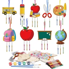 Fennoral 9 Pack Back to School Wind Chime Kit for Kids Make You Own Wind Chim...