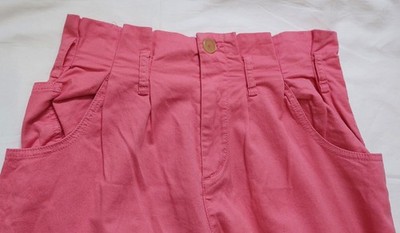 Baum und Pferdgarten  Women Pink Cotton High-Waisted Paperbag Trousers Size UK10