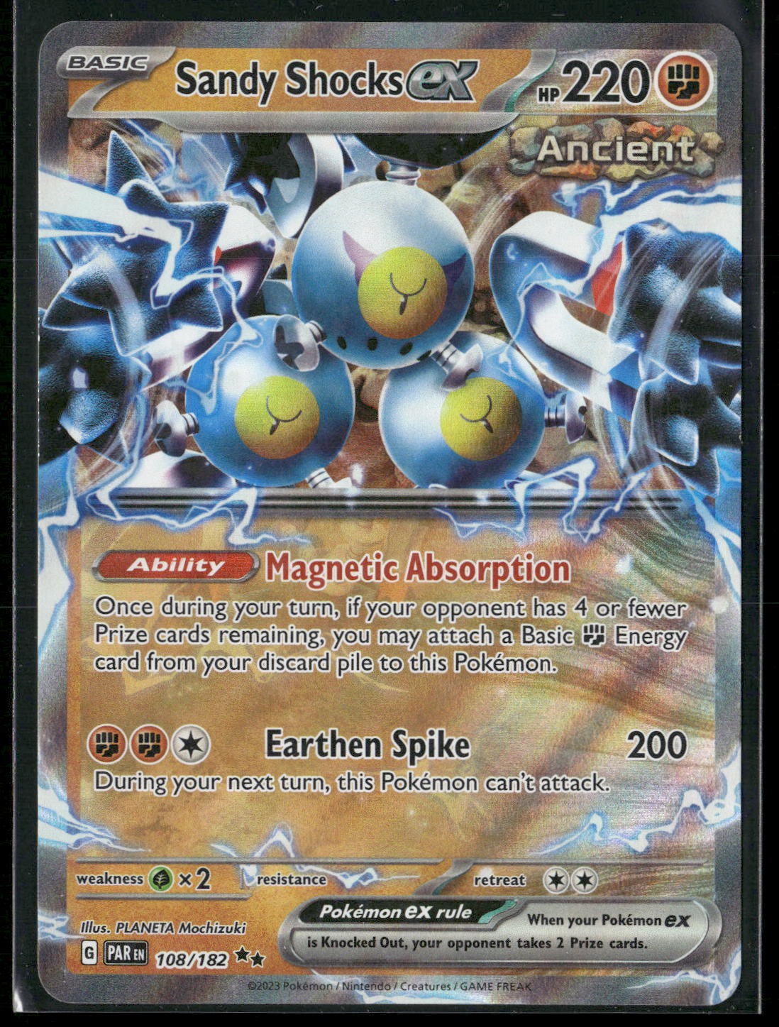 Sandy Shocks ex Holo Double Rare SV04: Paradox Rift 108/182 NM