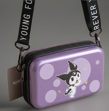Kuromi Sanrio Crossbody Bag Women Shoulder Bag Purple Plastic Hard Outter Shell