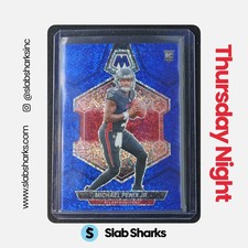 2024 PANINI MOSAIC #308 MICHAEL PENIX JR. BLUE SPARKLE PRIZM RC ROOKIE /96