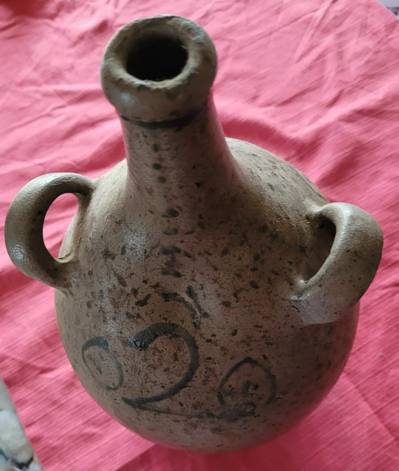 ANCIENNE CRUCHE/JARRE/POT/GARGOULETTE POTERIE EN GRES GRIS HAUT 39 CM - Photo 3/4