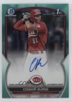 2023 Bowman Draft Chrome Prospect Aqua Lava Refractor Connor Burns Auto 0hk3