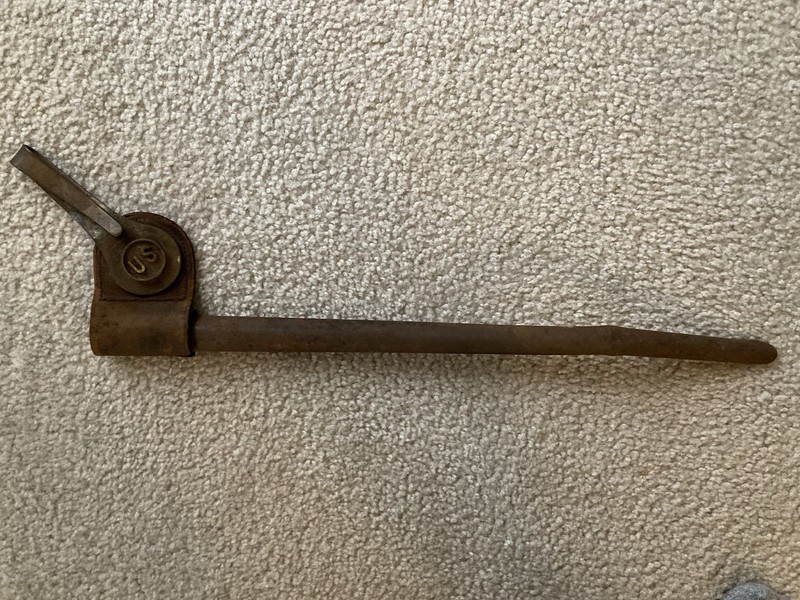 Rare 1863 Indian Wars Period Bayonet Scabbard With Leather “frog” Belt Hanger