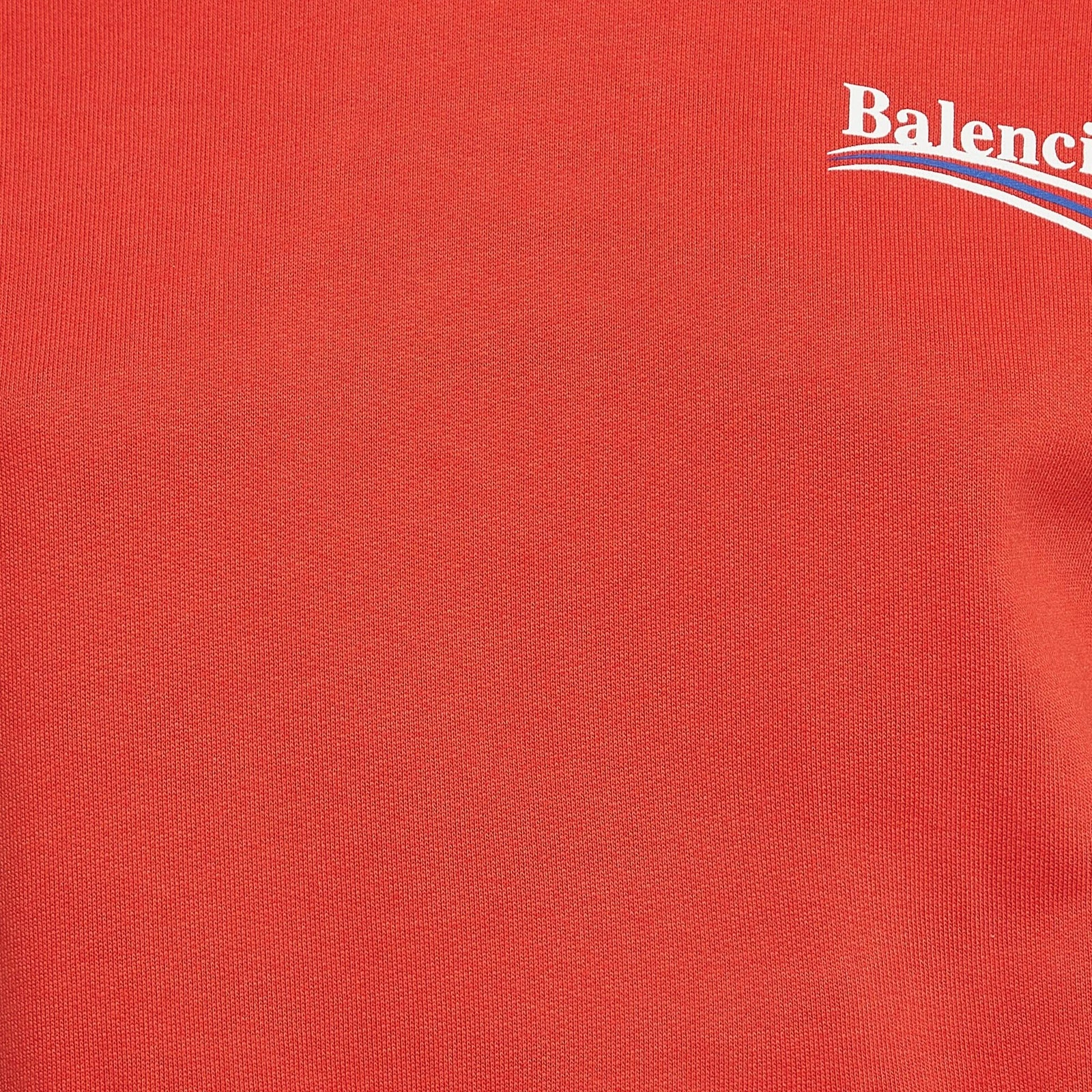 Felpa con cappuccio Balenciaga stampa logo rosso misto cotone (8 anni)