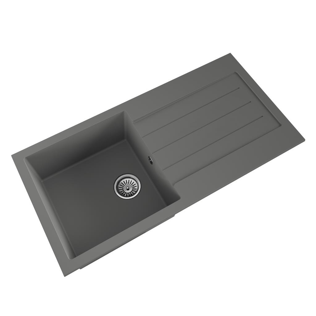 Liquida ELL10GR 1 Bowl Comite Reversible Inset Grey Kitchen Sink 1000 x 500mm