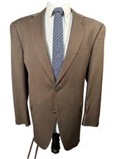 HART SCHAFFNER MARX Mens Brown Wool Classic Sport Coat Blazer Jacket SIZE 46R