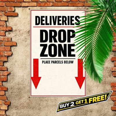 Package Delivery Instructions Metal Sign Front Door Courier Notice 8x12