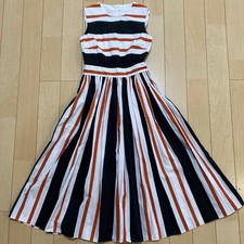DOLCE&GABBANA Sleeveless Dress Black, White, Orange, Size 38