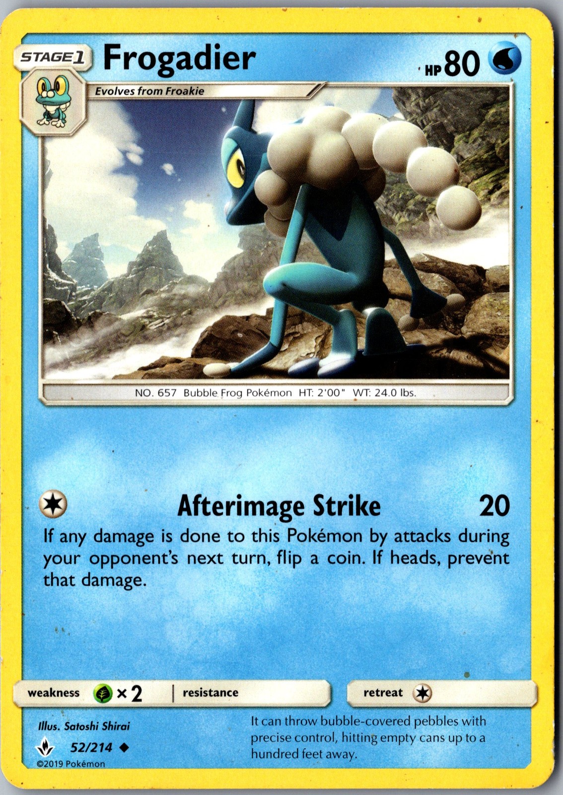 Frogadier 52/214 Uncommon Unbroken Bonds Lightly Played Pokemon Card Starter