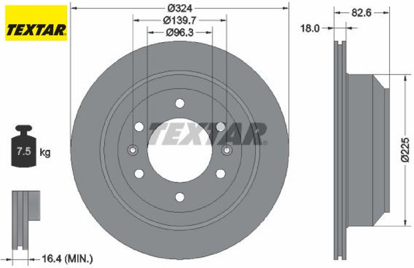 2X Bremsscheibe Textar 92203900 2 Bremsscheiben Hinterachse Hinten FüR Hyundai-image