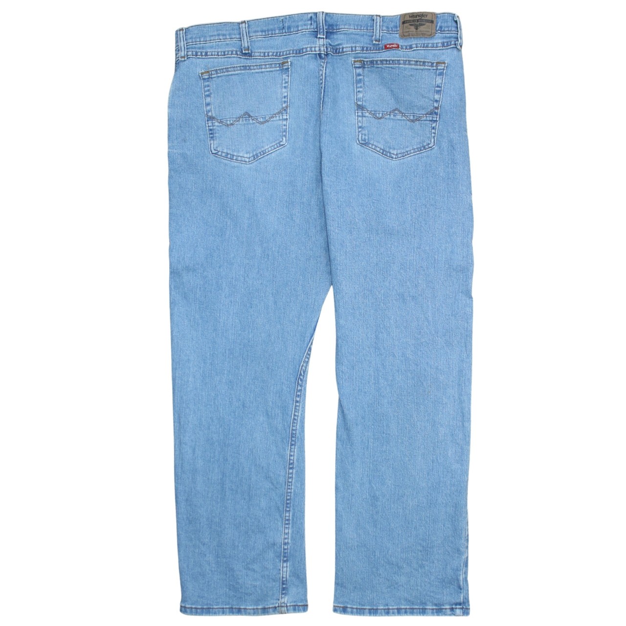 Wrangler Mens Jeans Light Blue Denim Relaxed Straight Zip Fly 5 Pocket Work XL