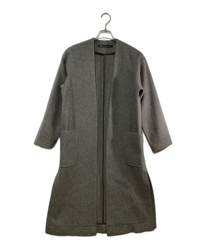 nicholson and nicholson Collarless wool coat gray