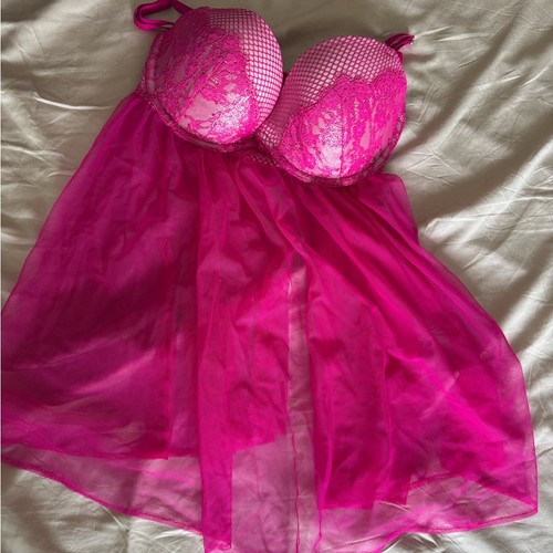 Victoria’s Secret pink Lace Babydoll Lingerie