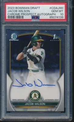 PSA 10 JACOB WILSON AUTO 1st 2023 Bowman Chrome Draft Autograph 