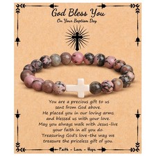 Baptism Gifts for Her, Confirmation Christian Religious Cross Bracelet Catholic
