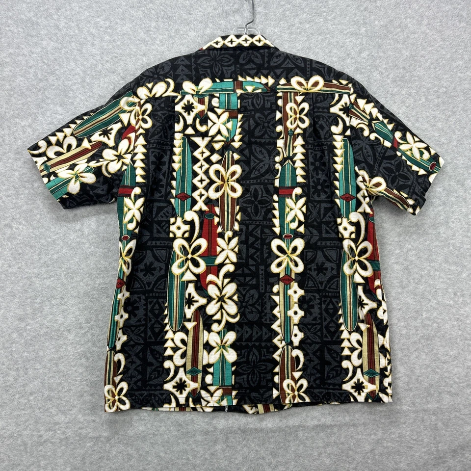 Vintage RJC Hawaiian Shirt Mens Large Tropical Surf Board Beach Floral Aztec USA - Image 3 of 4