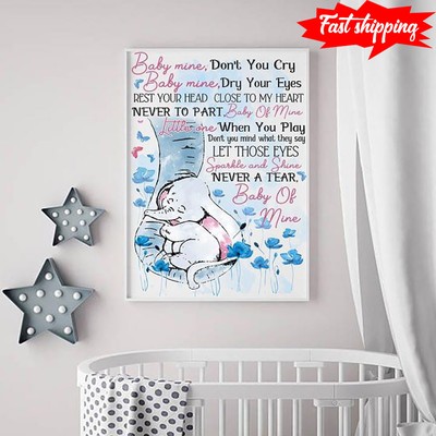 Adorable Baby Elephant Baby Mine, Don't You Cry Baby Mine, Dry Your Eyes Rest...