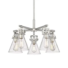 Innovations Lighting 411-5CR-16-26 Newton Cone Chandelier Newton - Nickel