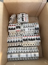 Box Of Assorted Circuit Breakers Various Brands And Features