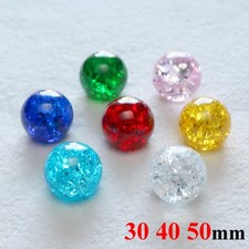 Crackle Marbles Glass Ball Beads 30 40 50mm Crafts Jewellery Making Home Decor