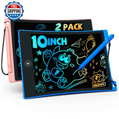 TEKFUN 2-Pack 10'' LCD Writing Tablet Doodle Board for Kids w/ Stylus, Educationa