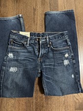 Abercrombie Kids Boys Jeans Classic Straight Size 14 Distressed Medium Wash