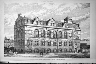 Antiker Druck Dr. Barnardos New Home Stepney Causeway R Hill Architekt 1888 19.