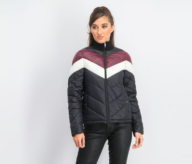 Marc New York performance Women's puffer jacket Size M Black/White/Burgundy